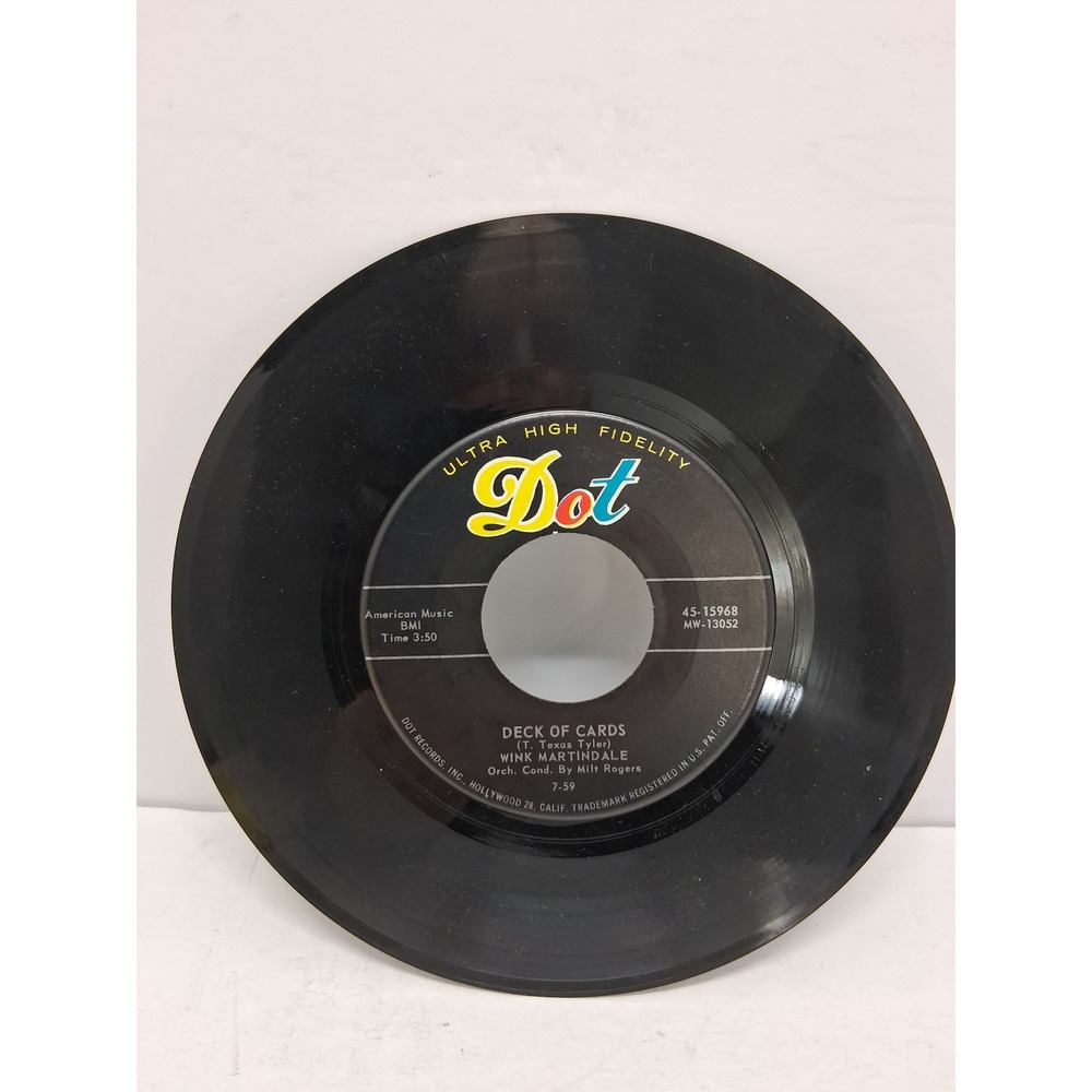 Wink Martindale Deck of Cards Now You Know How It Feels 45 RPM Dot Records 15968
